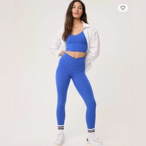 Aerie High-Rise Crossover Leggings Blue, size M, like new!